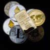 cryptocurrency, gold bar, concept